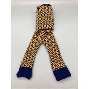 Vintage 1970's Handmade Mid/Mod Bell Bottoms Barbie Size Outfit Blue Yellow Red